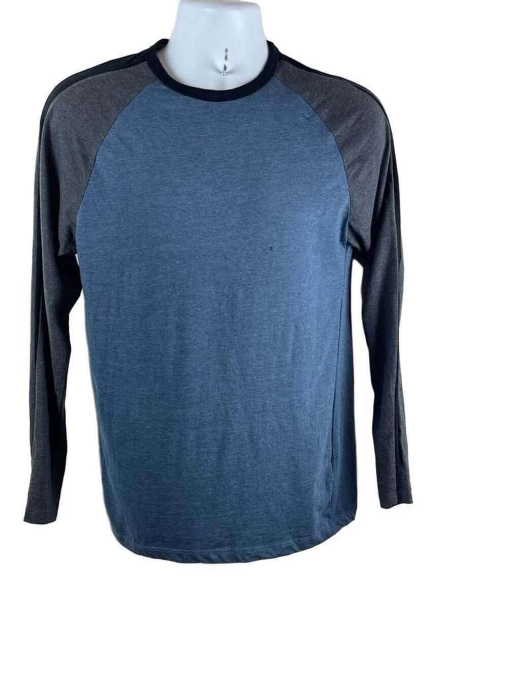 MBX Premium Goods Long Sleeve Baseball Shirt Size Small Blue Gray